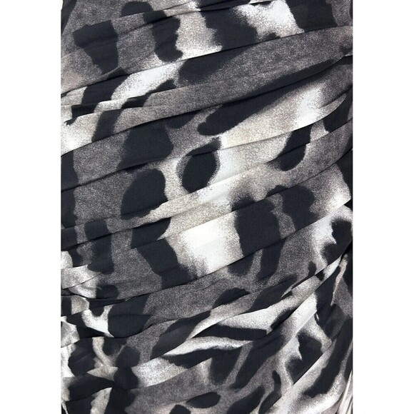 ANN TAYLOR Black Grey Animal Print Sleeveless Dress Size 6 - Picture 14 of 14